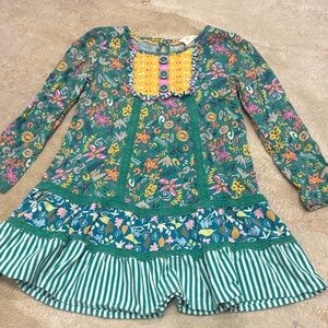 Matilda Jane- Girls' Green Floral Ruffle Long-Sleeve Top